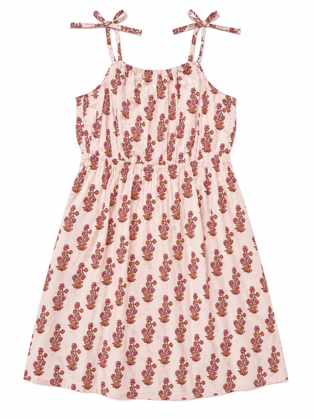 Crewcuts Pale Peachy-Pink Floral Print Sundress